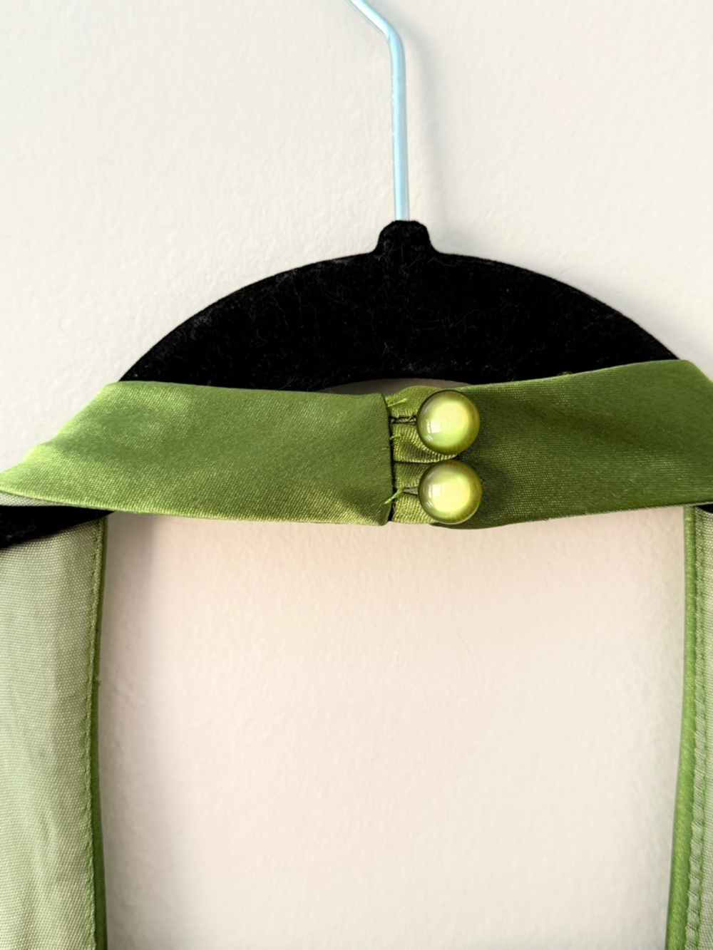 Vintage 90s Satin Slip Green Prom Dress Halter Rouched Maxi Gown Size 13/14 - Picture 9 of 17